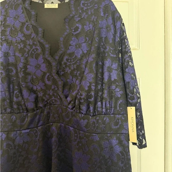 Kiyonna Violet Black Lace "Mon Cherie" Fit and Flare Dress size 3X NWT - Picture 4 of 6